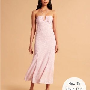 NWT Abercrombie maxi halter light green and white floral print.